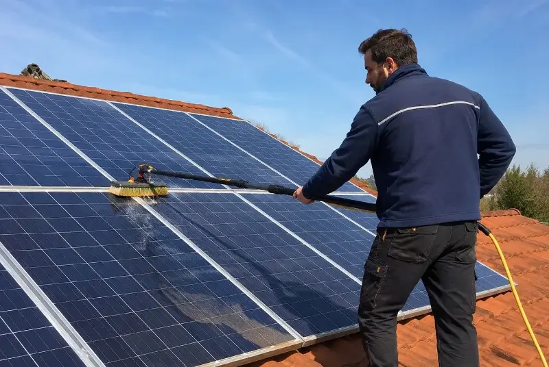 Nettoyage et entretien de panneaux solaires à Lacrabe